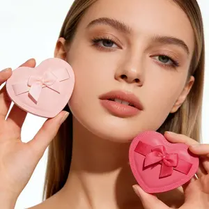 5pcs Ultra Soft Heart-Shaped Cushion Powder Puff Concealer Foundation Makeup Sponge, Soft Skin-Friendly, Suitable for Home Use or Makeup Artists