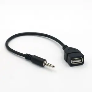 2026 Car MP3 Player Converter 3.5 mm Male AUX Audio Jack Plug To USB 2.0 Female Converter Cable Cord Adapte 2026 For your cars New for your car décor