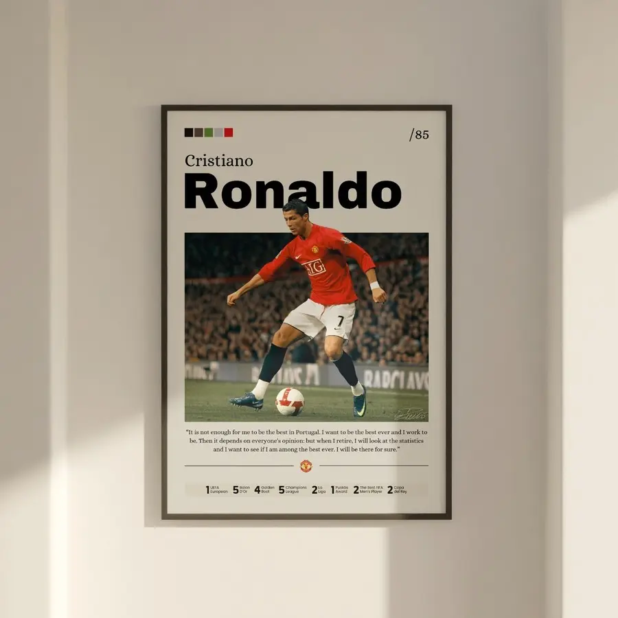 Cristiano Ronaldo poster, Un.ited fan gift, Football print, Ronaldo Fan Gift 11