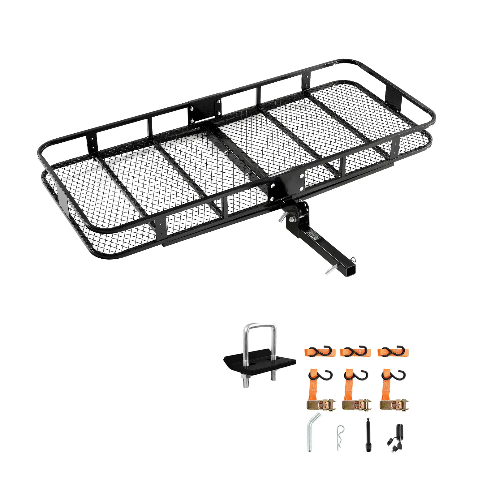 【Summerfinds】VEVOR 70" x 30" x 6",Hitch Cargo Carrier500 lbs Capacity Hitch Cargo Carrier with Nighttime Reflective ReminderFolding Hitch Mount Cargo Carrier with Hitch Lock for 2" ReceiverFit for SUVs