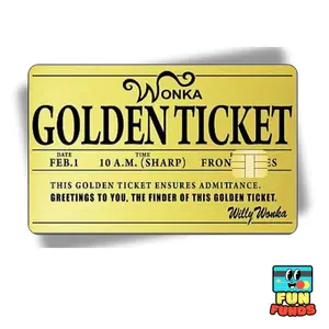 Golden Ticket Credit Card Skin - Vinyl Sticker for debit cards, Waterproof, Glossy or Holographic - Easy to apply funny card sticker credit card