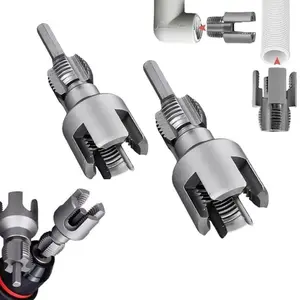 1/2'' 3/4'' PVC Pipe Thread Cutting Tool Integrated Internal & External Pipe Threading Tool Upgrade Pipe Thread Cutting Tool for Plumbing DIY Repairs