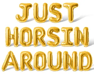 Letter Balloons - JUST HORSIN AROUND 16" Inch Alphabet Letters Foil Mylar Balloon Birthday Party Banner