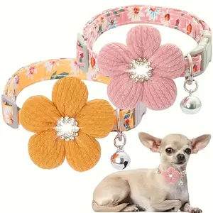 Trendy Pet Jewelry: Hot Sale Shiny Rhinestone Pet Collar Harnesses for Small Medium Dogs and Cats