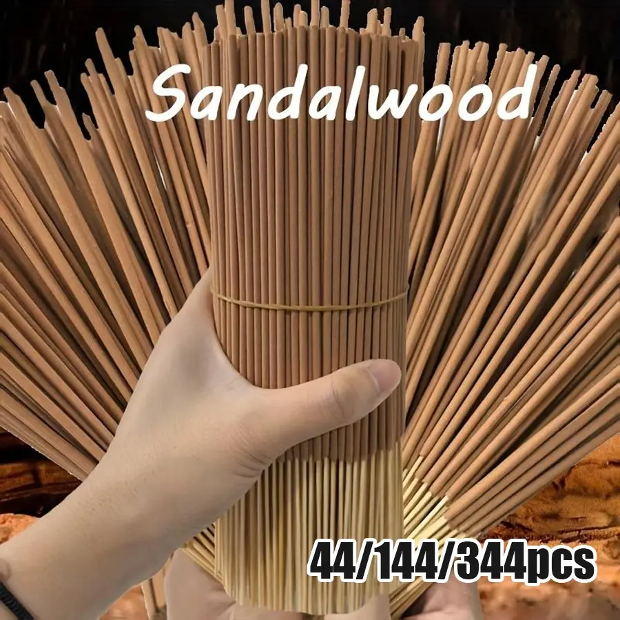 Handmade Sandalwood Scented Sticks, Woody Aroma, Aromatherapy Home Fragrances, Calming Home Fragrance, 22.0 Cm, 44/144/344 Pcs, Yoga & Meditation, Purify Mind, Eliminate Negative Energy, Travel-Friendly