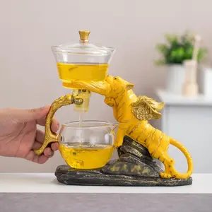 Creative Tiger Design Tea Set, 1 Set Including Tiger Design Tea Stand & Gaiwan & Teapot, Tea Making Tool for Home Office Use