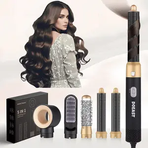 DOEAST US Seller 5-in-1 Hair Styler & Hair Dryer Set with Millions of Negative Ions Features Auto Hair Curler, Detachable Comb Heads, Curling Iron, Hair Straightener, Volumizer, Hot Air Brush & Air Curler All-in-One Hair Styling Tools,  Gift for Girls