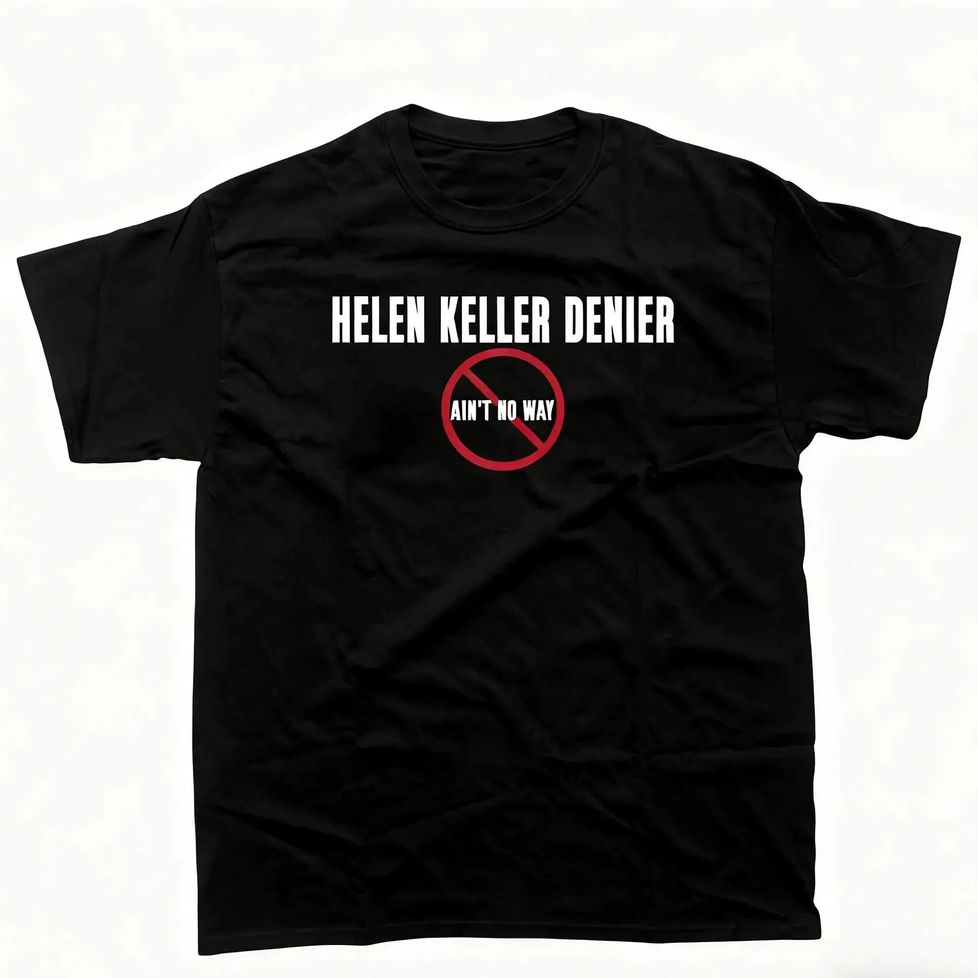 Women's Helen Keller Digital Print T-Shirt - Smooth 100% Cotton Soft Fabric, Unisex Baggy Fit, Classic Short Sleeve Ribbed Crewneck Stylish Top, Crew Neck, All Seasons