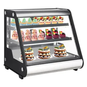 GARVEE Commercial Refrigerator Display, 130L/4.6 Cu. FT, Countertop Fridge with Double-Layered Glass, LED Lights, Auto Defrost, Ideal for Showcasing Products in a Compact, Stylish Design