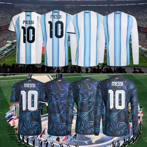 2026 Argentina National Team Home Short Sleeve Soccer Jersey Blue and White Casual