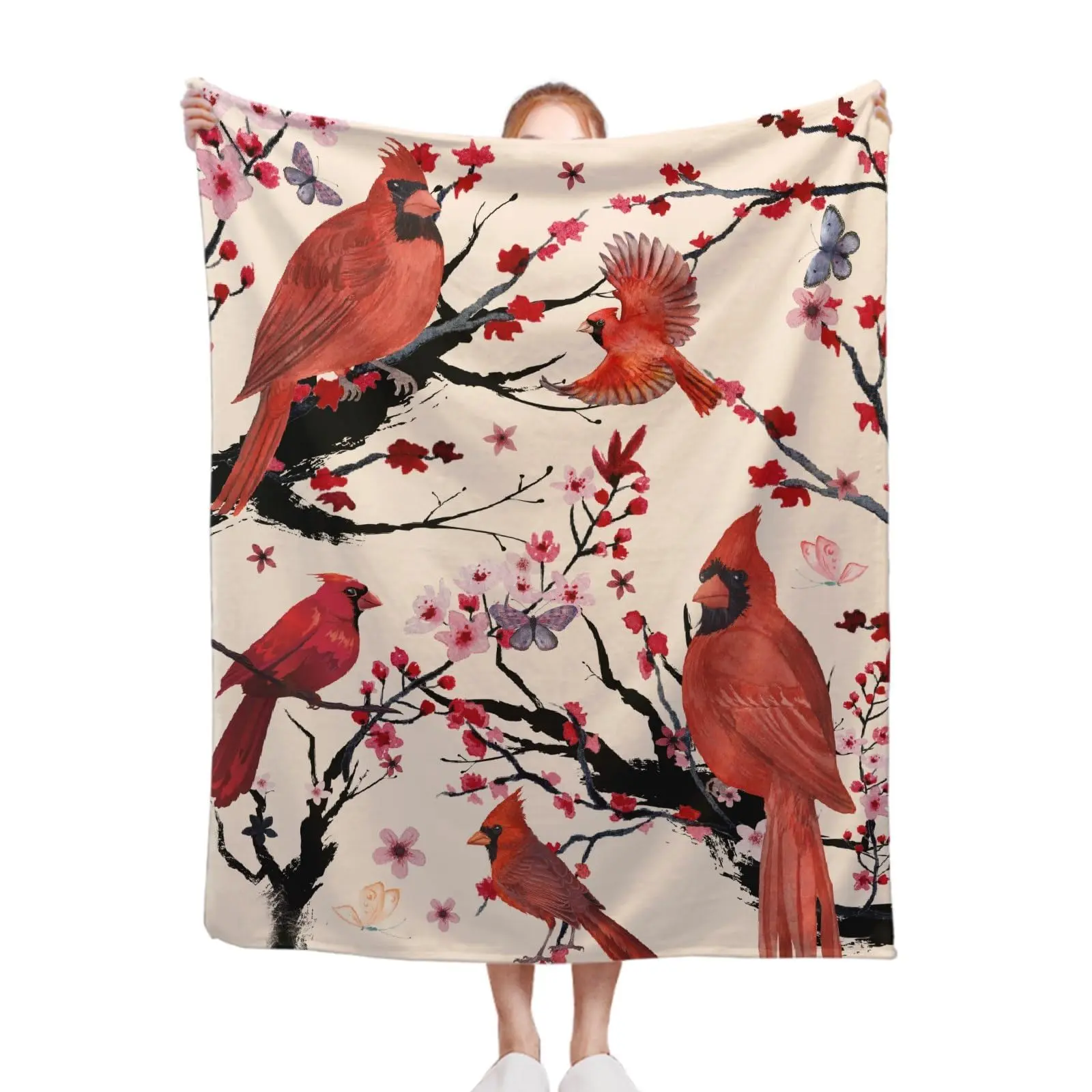 Cardinal Bird Cherry Blossom