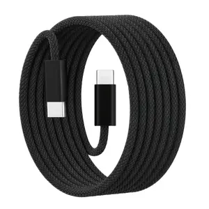 60w USB C to USB C Cable, Super Fast Charging Mobile Type C Cable for iPhone 16 15 Pro, Galaxy S24 S23, iPad Pro Air, Macbook Pro, Braided Design, Braided Charger Cord