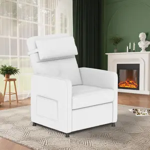 Garvee Recliner Chair Reclining Sofa Adjustable Power Recliner Home Theater Seating with Massage & Heat(White)