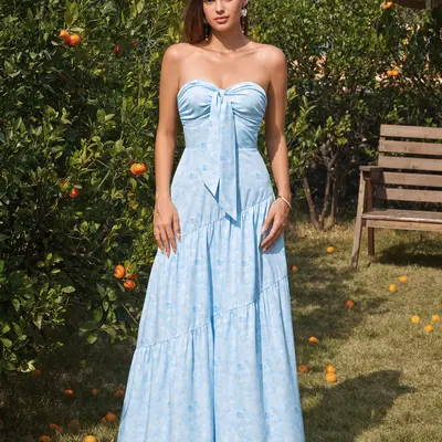 chinese dress ladies Strapless Bow Gown main image 0