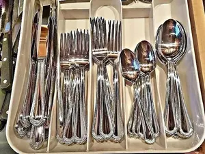 40 Piece Stainless Steel Flatware Silverware Cutlery Set