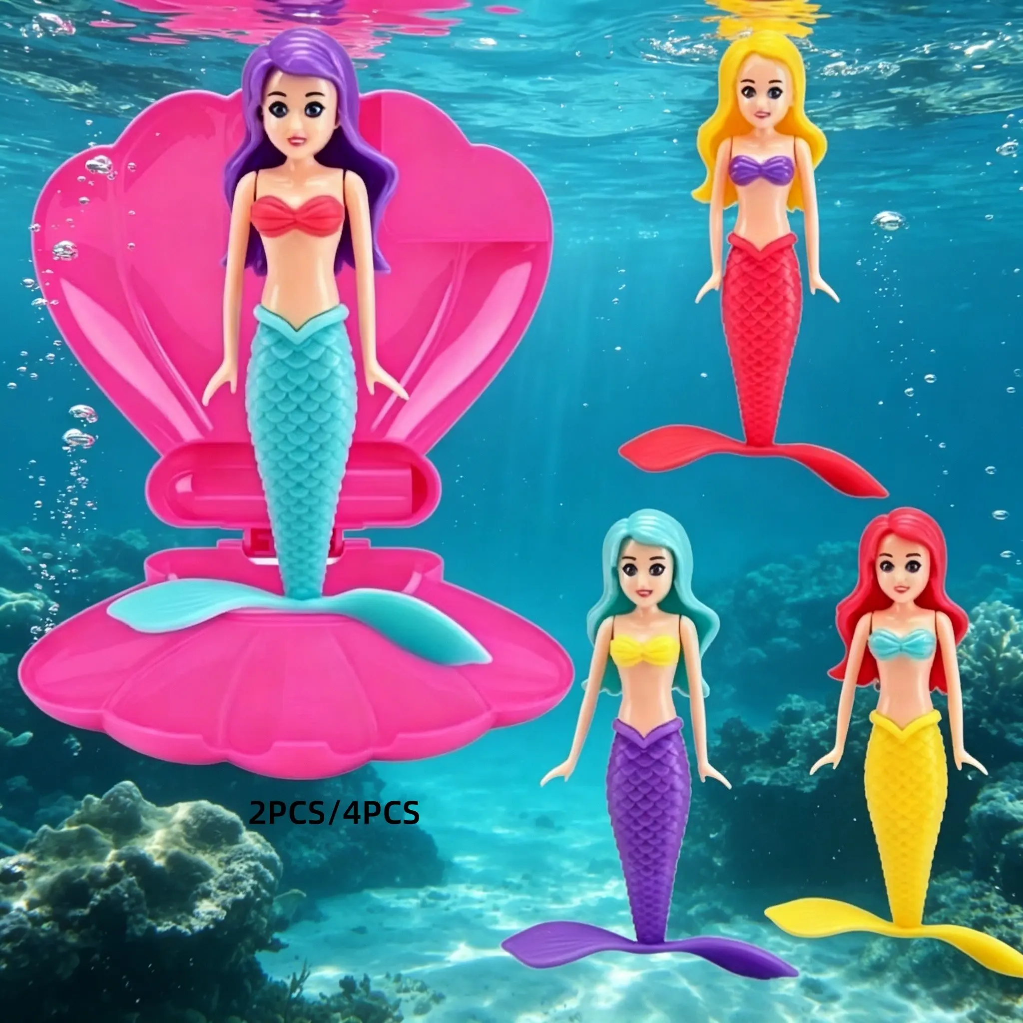 Bestselling Shell Mermaid Dive Toy, Fun Pool, Multiple Sizes Available, Rotates Freely Underwater and on Surface, Perfect for Parties and Gifts