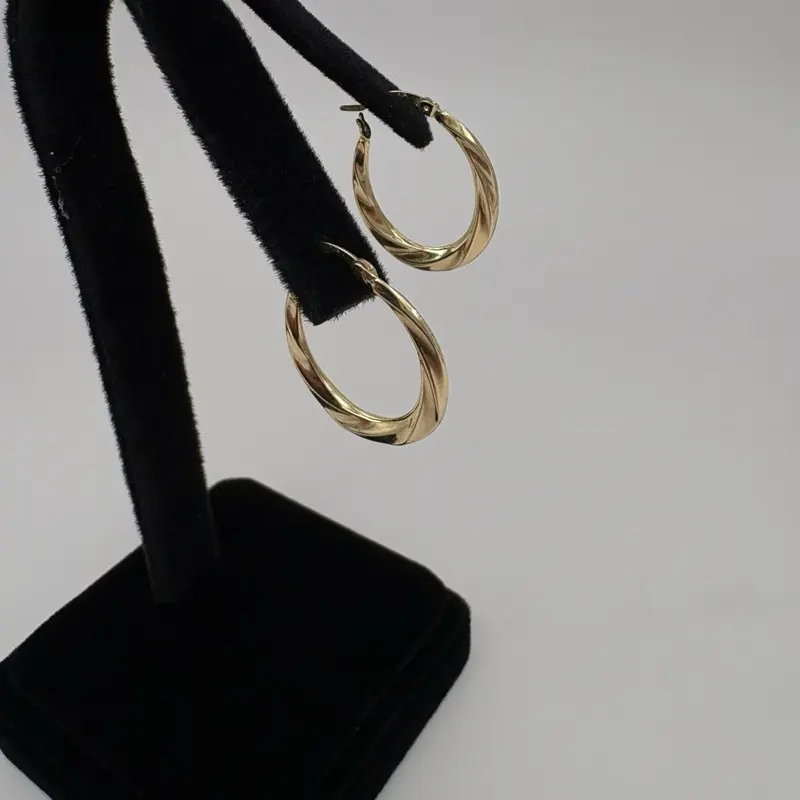 10k Gold Hoop Earrings for Women, Dainty Everyday Wear Jewelry