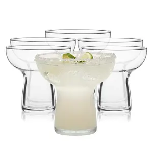 Libbey Stemless Margarita Glasses Set of 6, 10.25 ounces Classic Lightweight Margarita Cups, Fancy Glassware Set for Celebrations