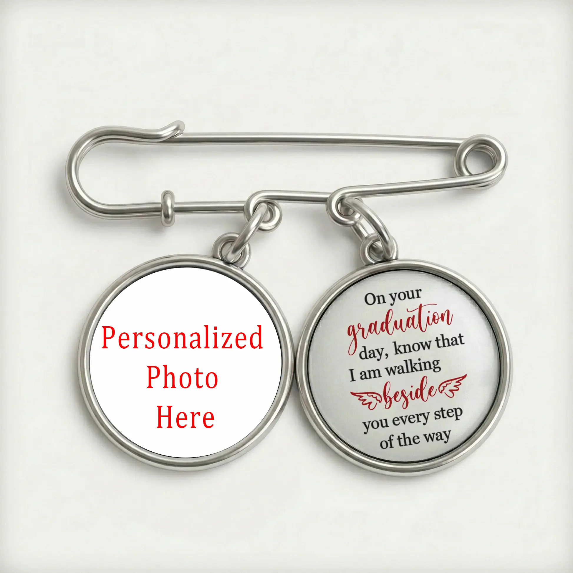 Personalized Custom Photo Graduation Brooch, Graduation Season Gift for Her Him, Custom Memorial Graduation Kilt Pin, Graduation Day Keepsake for Daughter Son, High School College Master's PhD Graduation Gift for Students,  Customized Graduation Accessory