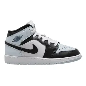 Youth Jordan 1 Mid Black/Black-Aura-Squadron Blue (DQ8423 002) (GS)