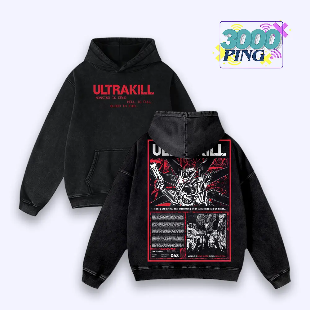 Ultrakill Video Game Washed T-Shirt, Sweater, Hoodie , Indie FPS Game Shirt, Gift For Game Fan, Streetwear Clothes