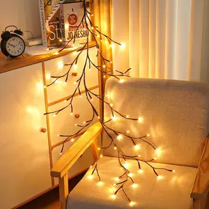 96LED Branch Light,  easter decor 2026,USB Powered DIY Holiday Tree Vine Light, Strip 8 Lighting Modes DIY Atmosphere Light , Home Interior interior decoration wall, living room  willow light,The shape of the branches can be manually adj Glow lanterns