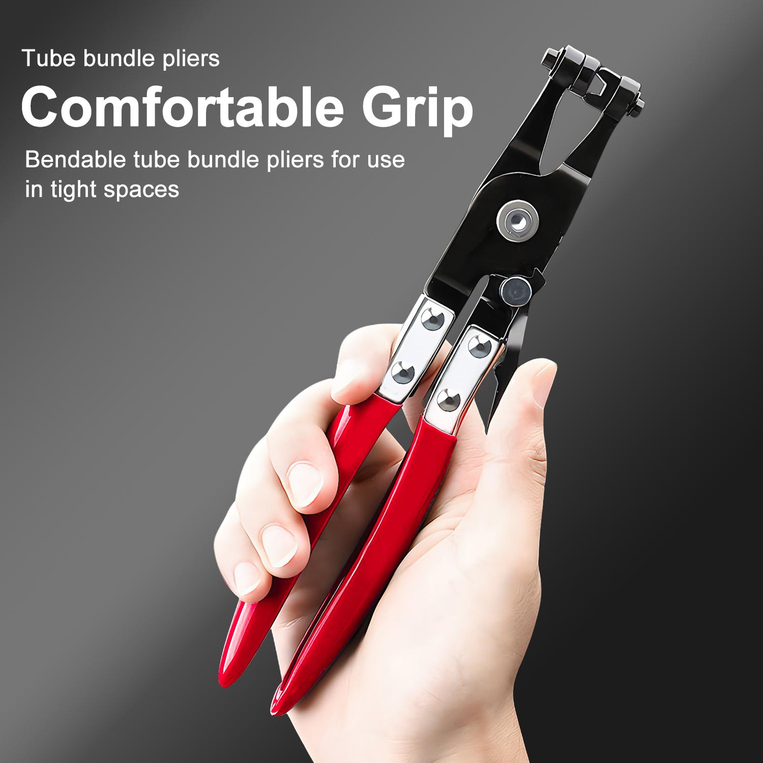 Hose Clamp Pliers with Swivel Flat Band Jaws Automotive Repair and Maintenance Tool for Automotive Cooling Systems Radiators Heaters Water Hoses
