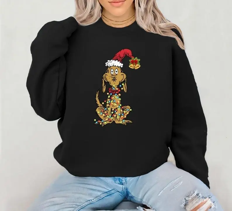 [Sale off up to 50%] Whimsical Christmas Tree Sweatshirt, With Dog Max Whoville Tree Shirt, Whimsical Green Star, Trendy Shirt,Kids sweatshirt,Women's sweatshirt