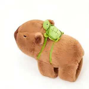 Capybara plush toy with turtle belt, interactive hugging and clapping animal wristband, Huggable Stuffed Animal, soft-filled animal toy, Soft Cuddly Gift. Perfect gift for Christmas, birthday and Halloween