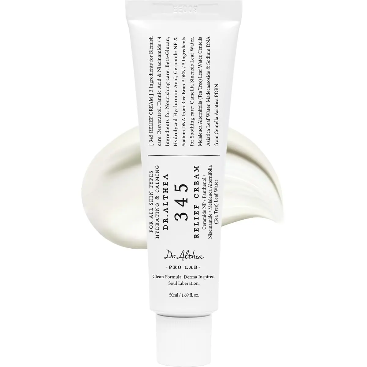 Relief Cream| Korean Vegan Moisturizer for Soothing Redness & Acne with Niacinamide Ceramide| Lightweight Face Cream for Sensitive Skin, 50 ml