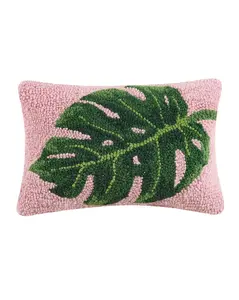Monstera Leaf Hook Accent Pillow
