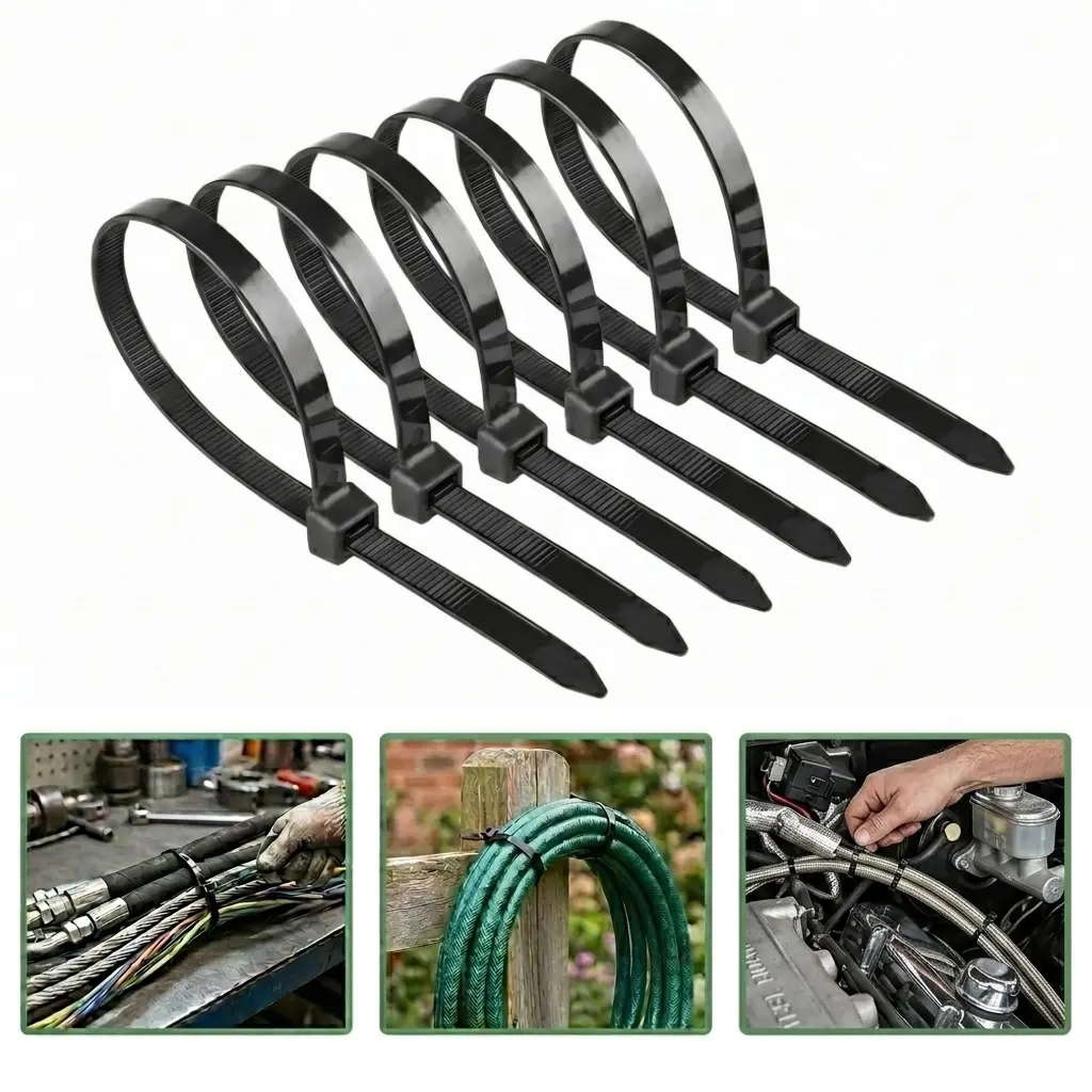 100Pcs Heavy Duty Nylon Cable Ties - 12in, 50LBS High Tensile Strength, UV Resistant Self-Locking Zip Ties, Easy to Install, Compact and Easy to Store for Home DIY, Car Maintenance, Emergency Repairs, Workshop, Garden, Office