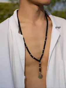 Men's Vintage Compass Design Pendant Necklace, Fashionable Beaded Necklace for Party, Daily Decor, Daily Wear Necklace, Trendy All-match & Exquisite Jewelry for Birthday Gift, Modern Versatile Accessories, Necklace Chain