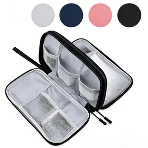 Travel Cable Organizer Pouch Electronic Accessories Carry Case Portable Waterproof Double Layers All-in-One Storage Bag for Cord, Charger,Phone,Earphone,Travel Essentials Travel Pouches