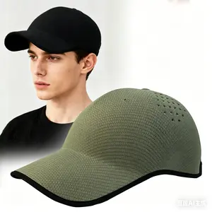 Men's Seamless One-Piece Molded Baseball Cap — Solid Color, Outdoor, Quick-Drying, Breathable, Curved-Brim Hat