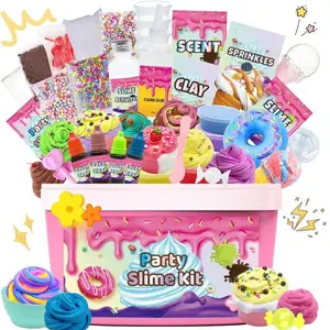 Unisex Mini PVC-Free Slime Party Kit - DIY Butter, Cloud, Foam Slimes, Stress Relief Fidget Toys, Kids Craft Supply, Easter Party Favor, Squishies Toys