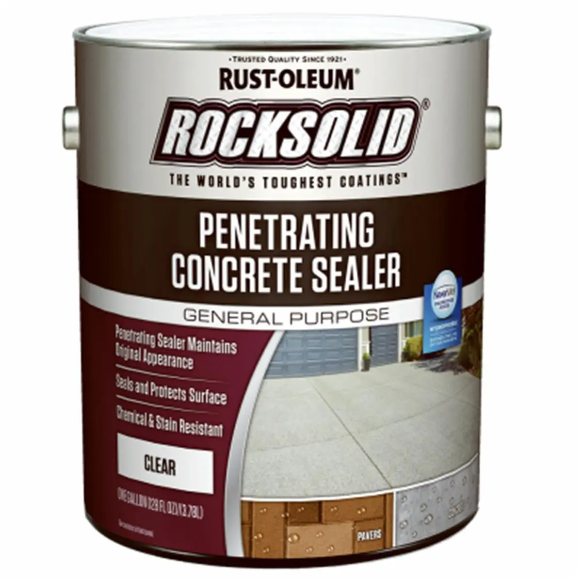 Rust-Oleum 230230 Water-Based Chemical Penetrating Sealer, 1 gal, UV Light-Resistant, Protects Pavers, Walkways & Masonry Surfaces, Extends Concrete Life