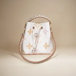 Pre-owned Louis Vuitton Canvas Shoulder Bags LV Neonoe BB Monogram White Coated Shoulder Bag
