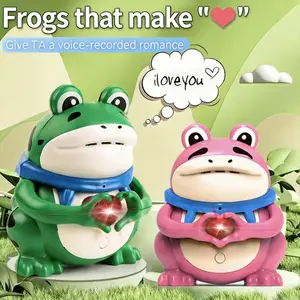 Press Heart Gesture Talking Frog, Recordable Voice & Light Up Interactive Frog Toy, Sweet Confession Romantic Surprise Gift For Birthday Holiday Anniversary Lovers Friends