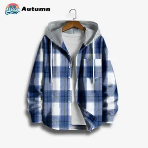 ABSECAI Men's Fashionable Hoodie - Breathable Plaid Design Sweatshirts Tops Menswear Comfortable Everyday Wear Autumn Style Casual Fabric Stylish Vintage Streetwear Hoodie Set jacket Clothes Long Sleeve clearance deals today tiktok shop deals tiktokshopsp