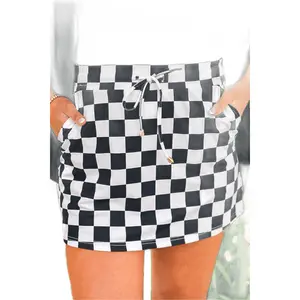Checkerboard Checkered Skort