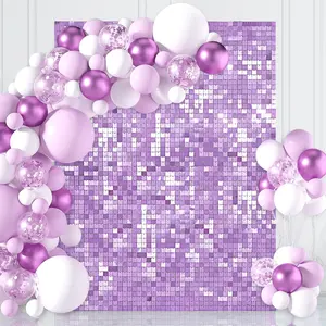 Sequin Light Purple Backdrop Shimmer Wall Backdrop 3ftx6ft Glitter Party Backdrop Wall Panels for Birthday Wedding Party Decorations Banners Ornaments
