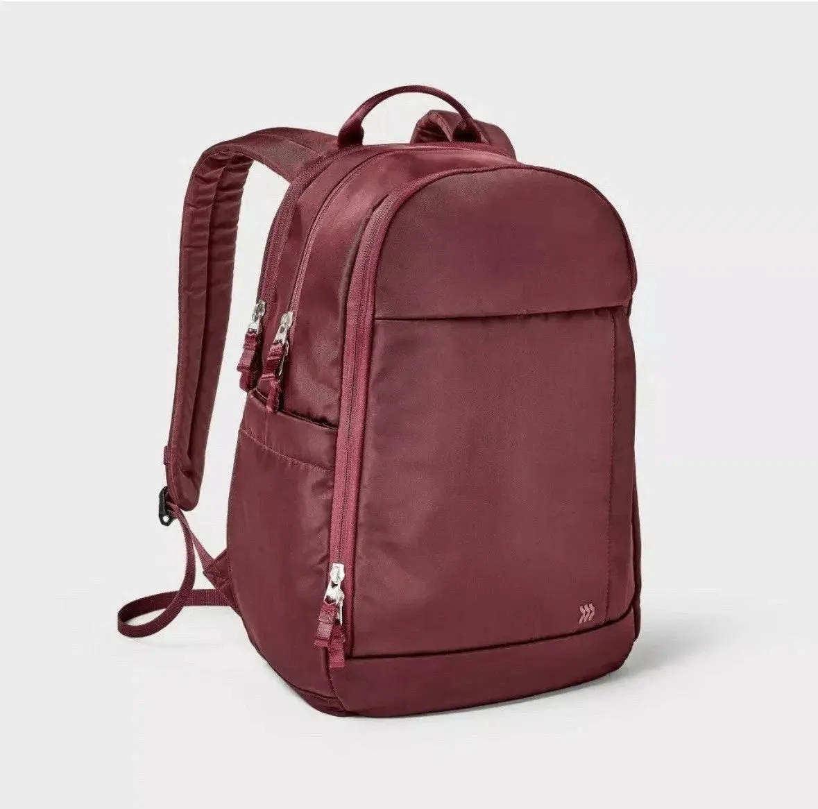 Solid Maroon Bookbag for School & Travel, 21L Water Resistant Recycled Polyester Rucksack with 15" Laptop & Water Bottle Pockets, Backpacks For School, Book Bags For School