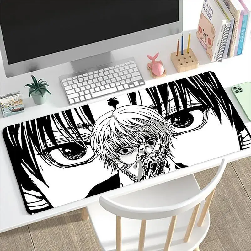 Anime Theme Large Office Desk Mat - Non-slip Rubber Base, Stitched Edges, Aesthetic Desk Accessories for Laptops, Desktops