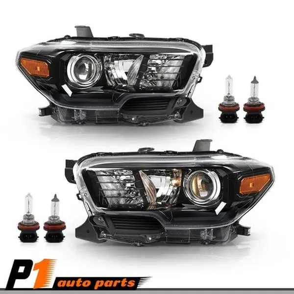 Fits16-22 ToyotaTacomaTRD w/o DRL LED Black Projector Headlights Headlamps LH RH Fits16-22 ToyotaTacomaTRD w/o DRL LED Black Projector Headlights Headlamps LH RH