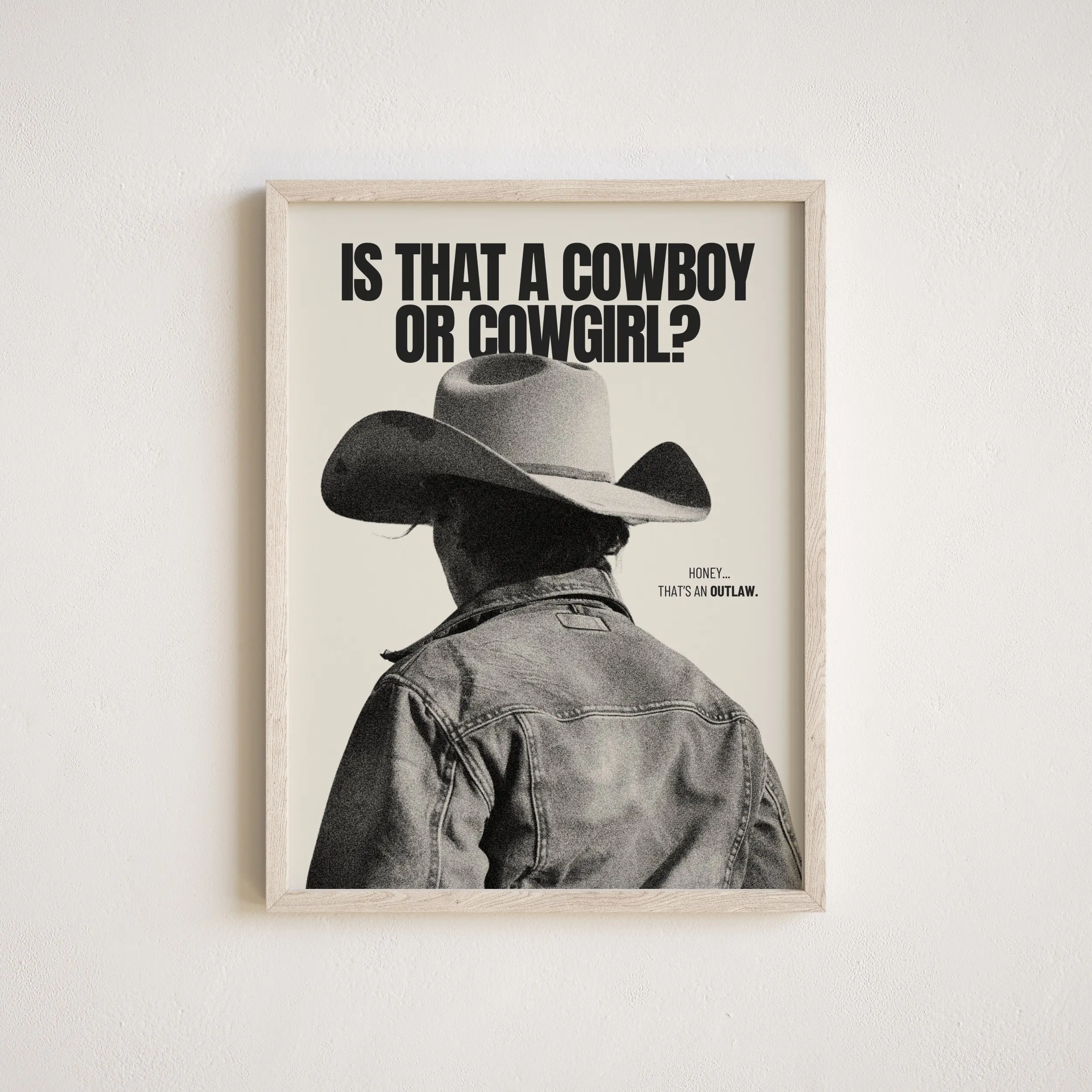 Queer Outlaw Wall Art Print, Funny Western Inspired LGBTQIA+ Pride Poster, Modern Home Decor, Coming Out Gift, Multiple Sizes Included