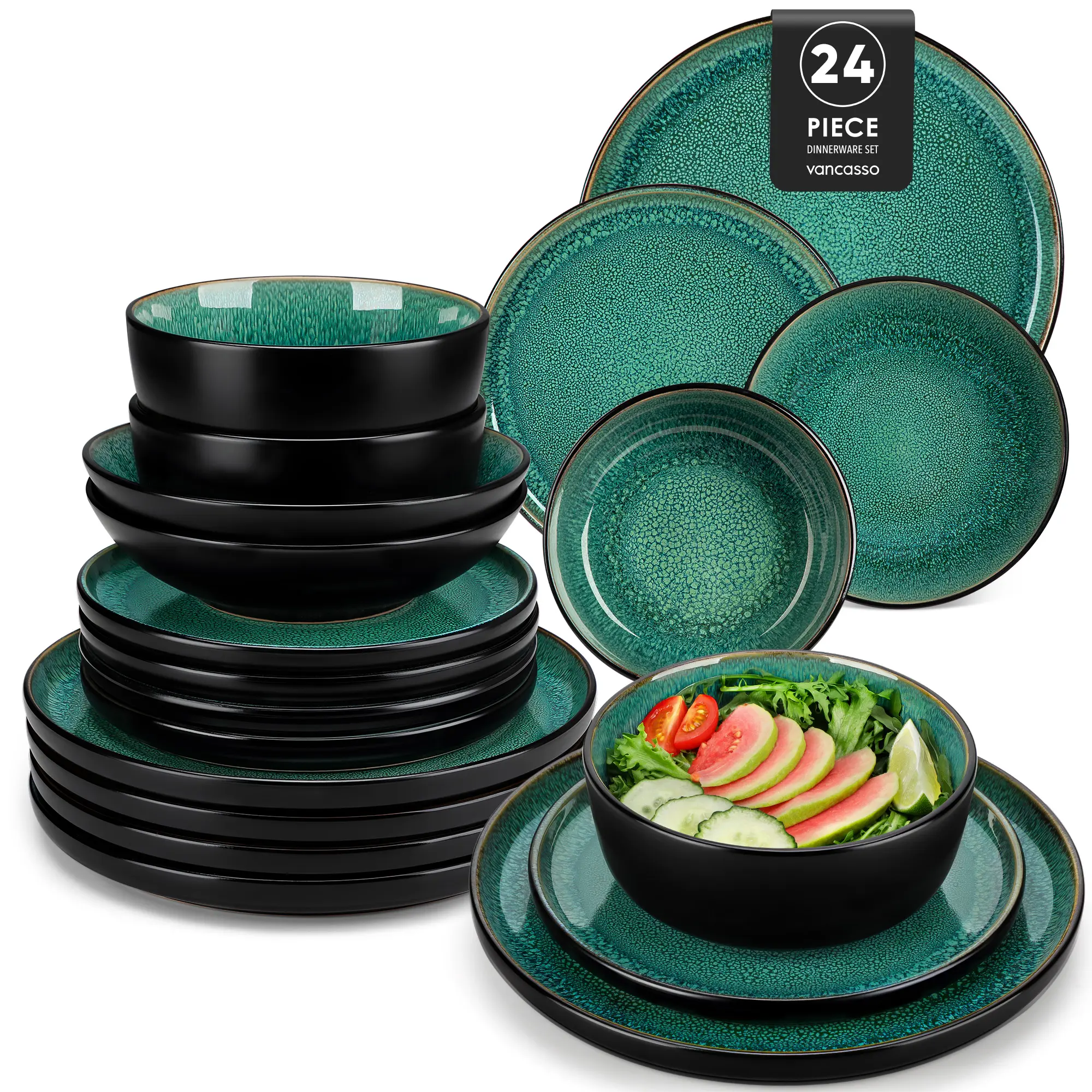 24-Piece Set-Green (Serves 6 People)