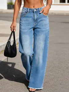 Casual Loose-Fit Denim Jeans High Waist Wide Leg Pants Outfits for Everyday Wear Comfortable & Versatile Womenswear Bottom