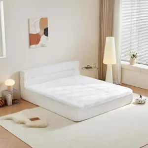 【All in One】 Queen Mattress & Bed Frame 15 Inch Queen Size Mattresses  in a Box with Cool Fabric  Pressure Relief, Motion Isolation, No Assembly Required for Living Room Apartment Bedroom Dormitory, Floor Mattress, Foam Filling Mattress