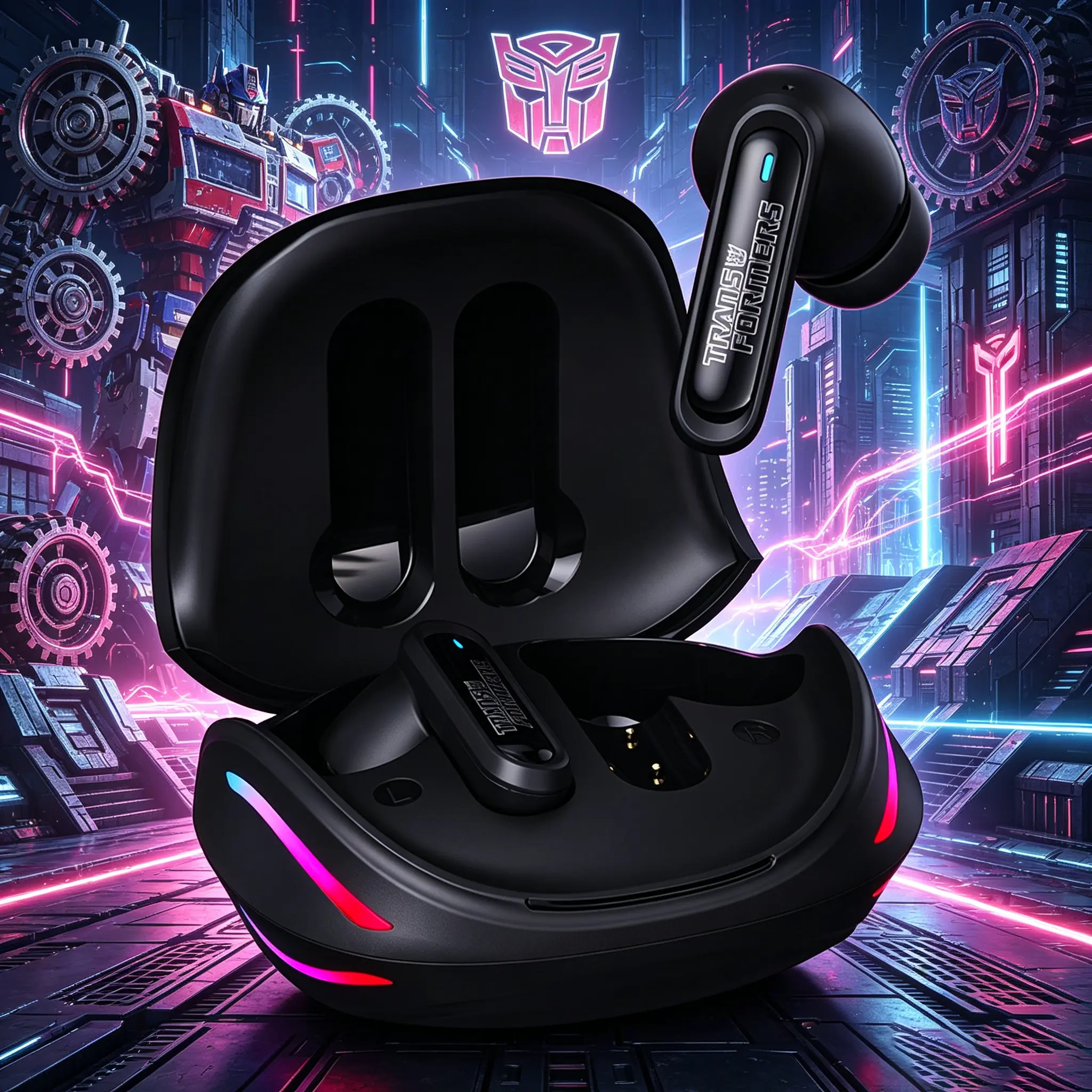 TRANSFORMERS TWS wireless Noise Cancelation In-Ear Headphones, Bluetooth 6.0 Earbud-Style Headset, ENC Noise Cancelling, 40ms Low Latency Gaming, Hi-Fi Stereo Deep Bass, 24H Playtime Fast Charging Case, Sweatproof, Voice Control for iPhone Android